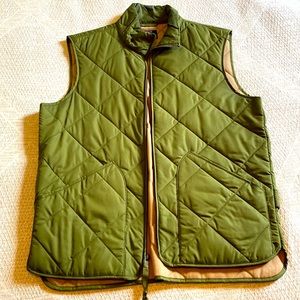 Men’s VINTAGE JCrew fall zip up vest Hunter green sz. S
